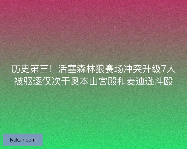 历史第三!活塞森林狼赛场冲突升级7人被驱逐仅次于奥本山宫殿和麦迪逊斗殴 历史第三!活塞森林狼赛场冲突升级7人被驱逐仅次于奥本山宫殿和麦迪逊斗殴