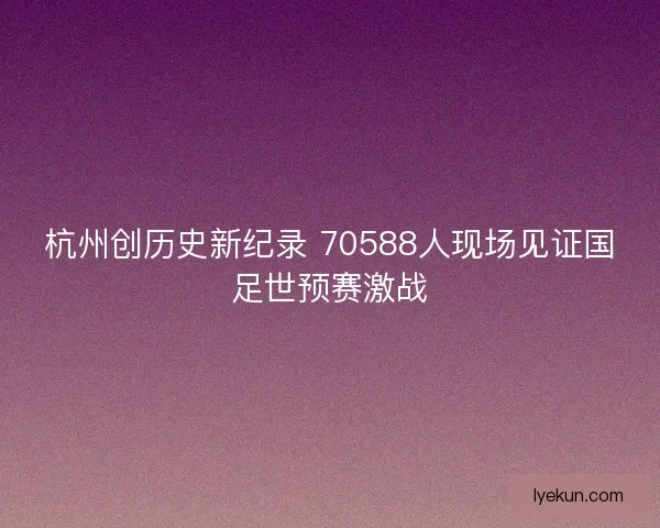 杭州创历史新纪录 70588人现场见证国足世预赛激战